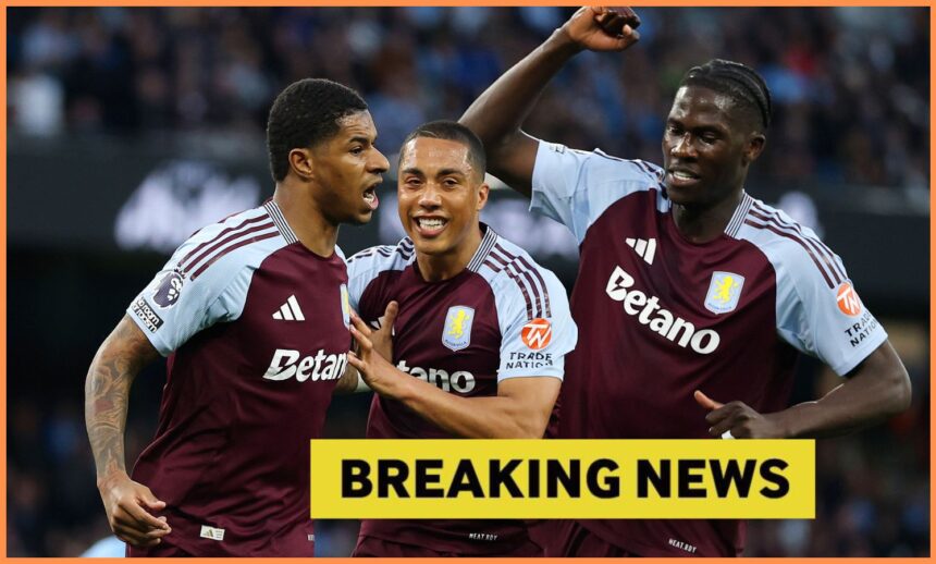 Marcus Rashford, Youri Tielemans and Amadou Onana