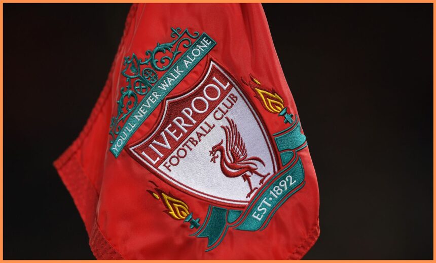 Liverpool FC logo on flag