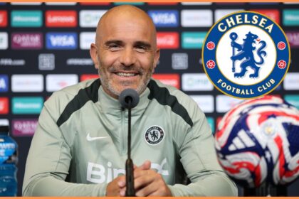 Enzo Maresca at a Chelsea press conference