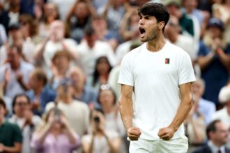 Carlos Alcaraz wins in four sets to reach Wimbledon quarterfinals
