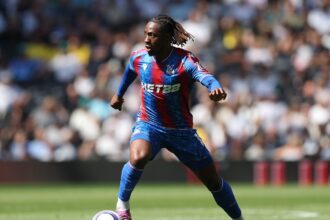 Eberechi Eze in action for Crystal Palace against Tottenham
