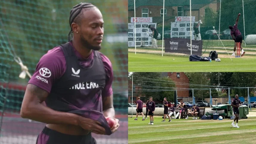 Jofra Archer trains at Edgbaston