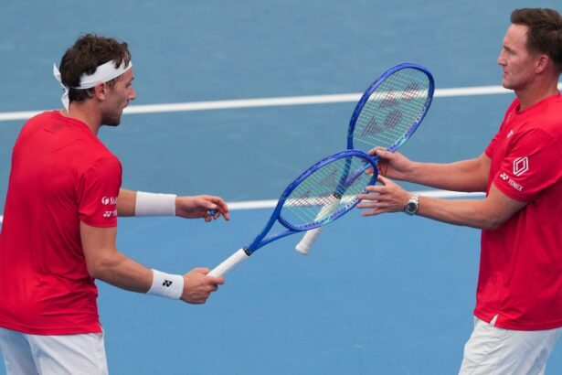 How about defeating a former professional parent on a tennis court?