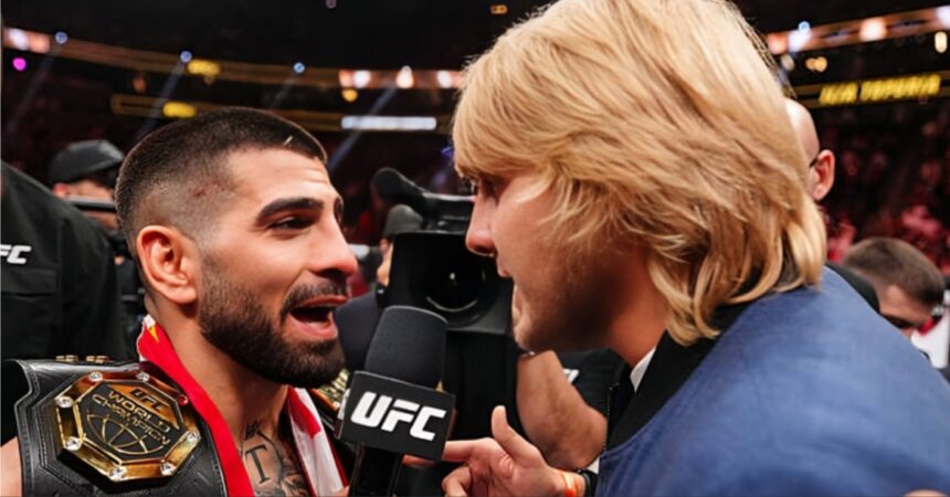 Video - Ilia Topuria shoves Paddy Pimblett in tense face off after stunning UFC 317 title win