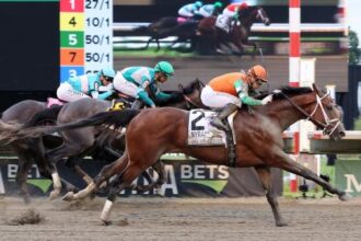 Journalism Headline Monmouth Park's Haskell Stakes Lagged to win a Rally