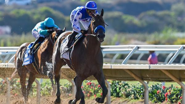 Nysos Rolls at Del Mar, Lovesick Blues disrupt Bing Crosby Stakes