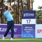 Padraig Harrington holds a two-shot lead in the senior British Open