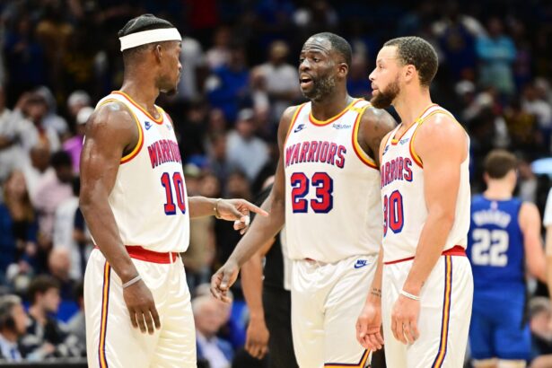 Paul George of the Warriors Championship Window with Curry and Butler, one star is X Factor, "There's still juice..."