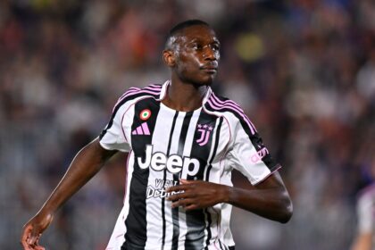 Randal Kolo Muani in action for Juventus against Venezia