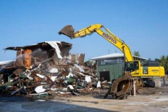 The demolition of the old Pimlico race course is underway