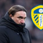 Daniel Farke, Manager of Leeds United, buries his head in his jacket as he looks on
