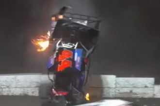 Updated NASCAR's Stewart Friesen after a horrifying, fiery collision