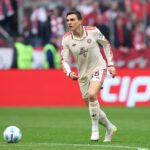 Joao Palhinha of FC Bayern München runs with the ball