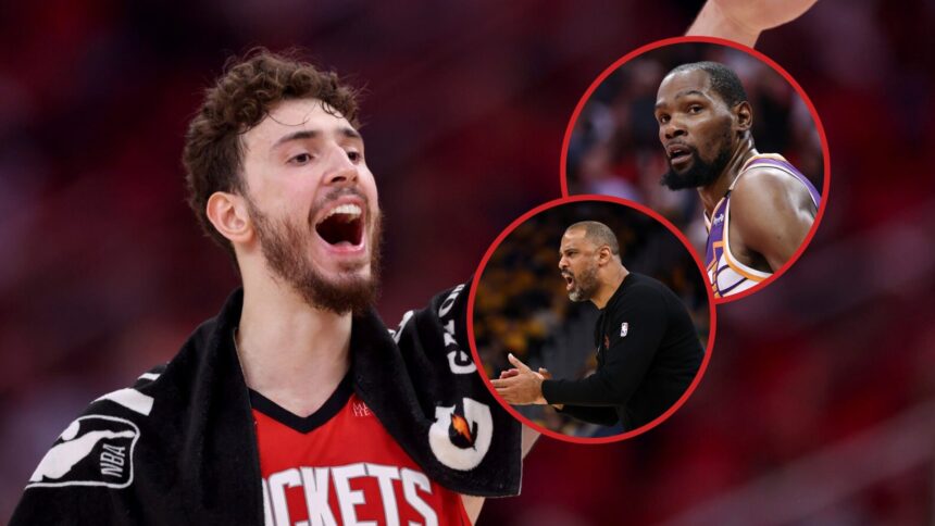 Alperen Sengun has a strong response to Kevin Durant's concerns about the rocket, and Ime Udoka said, "That's not a problem..."