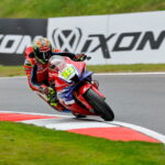 Andrew Irwin praises Honda for "transforming" Honda on the Cadwell Park podium.
