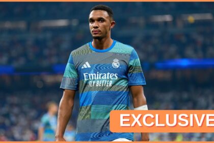 Trent Alexander-Arnold warming up for Real Madrid