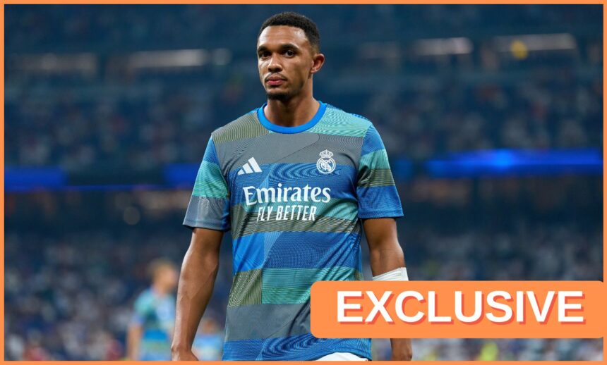 Trent Alexander-Arnold warming up for Real Madrid