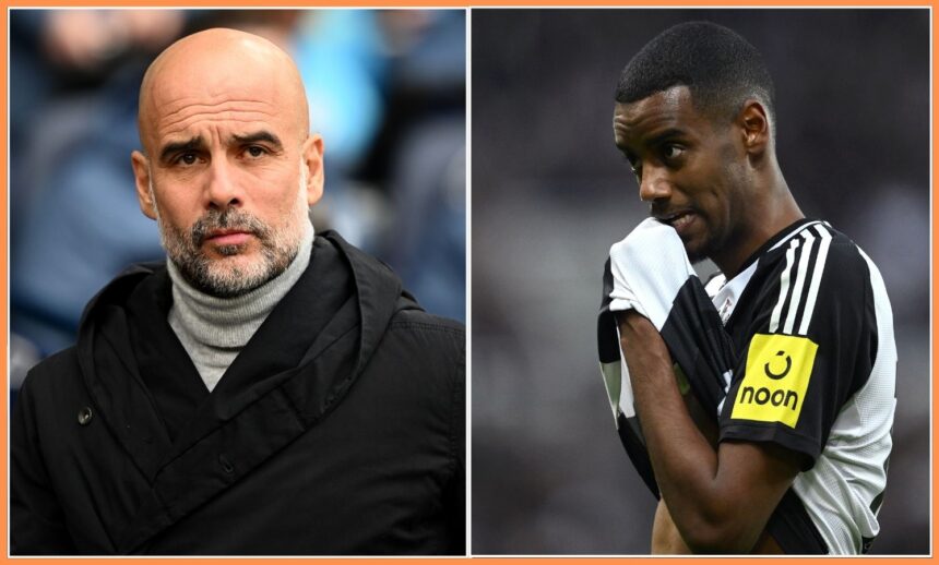Pep Guardiola and Alexander Isak
