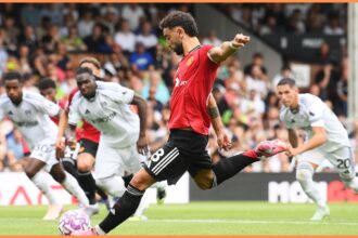 Bruno Fernandes taking a penalty