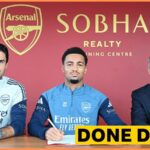 Ethan Nwaneri with Mikel Arteta and Andrea Berta