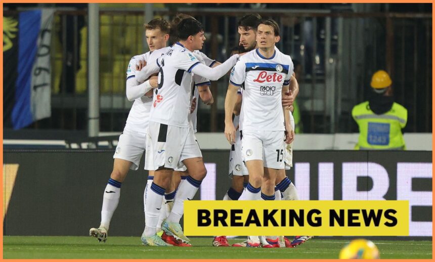 Ademola Lookman celebrates with his Atalanta teammates