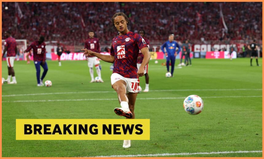 Xavi Simons warming up for RB Leipzig