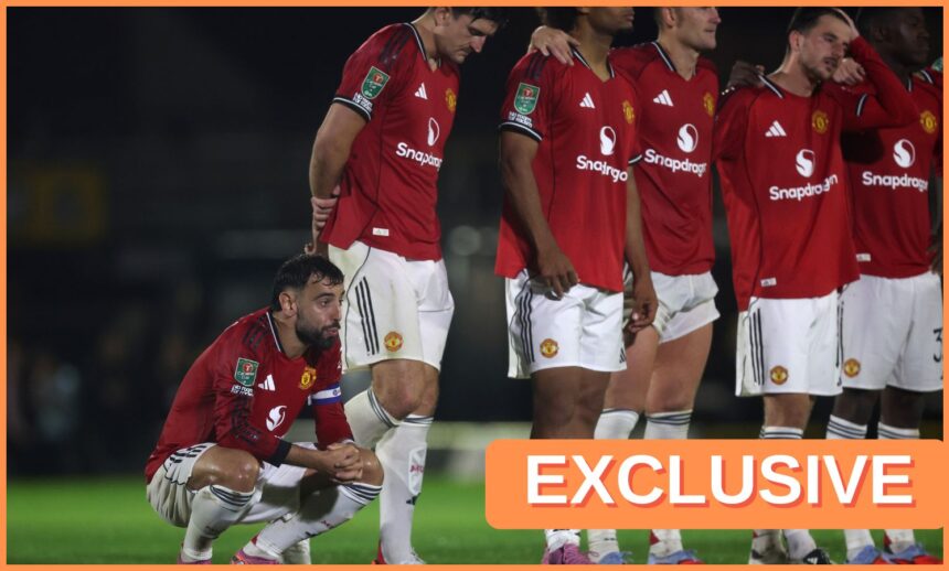Bruno Fernandes watches Man United