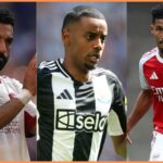 Mohamed Salah, Alexander Isak, and William Saliba