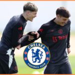 Alejandro Garnacho in Manchester United training
