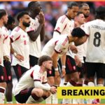 Harvey Elliott and his Liverpool teammates react to the penalty shoot-out defeat vs Crystal Palace