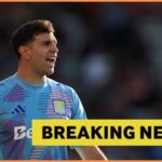 Emiliano Martinez in action for Aston Villa, plus yellow