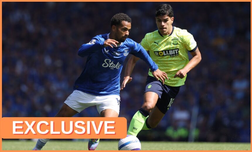 Mateus Fernandes in action for Southampton against Everton last season