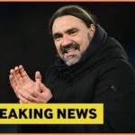 Leeds United manager Daniel Farke plus yellow