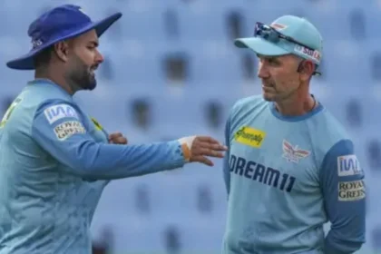 Rishabh Pant and Justin Langer