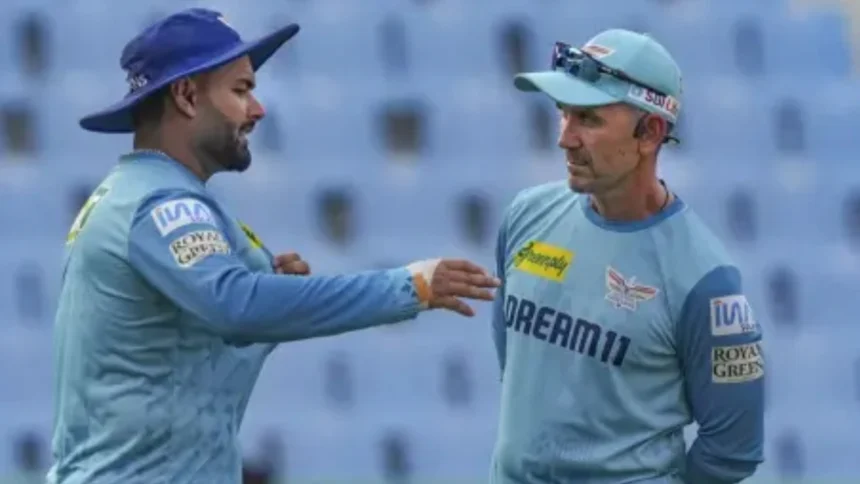 Rishabh Pant and Justin Langer