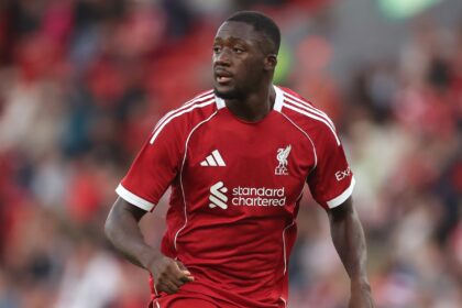 Ibrahima Konate in action for Liverpool vs Athletic Bilbao