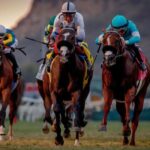 Live long shot of Andrew Champagne for Pacific Classic Day at Del Mar