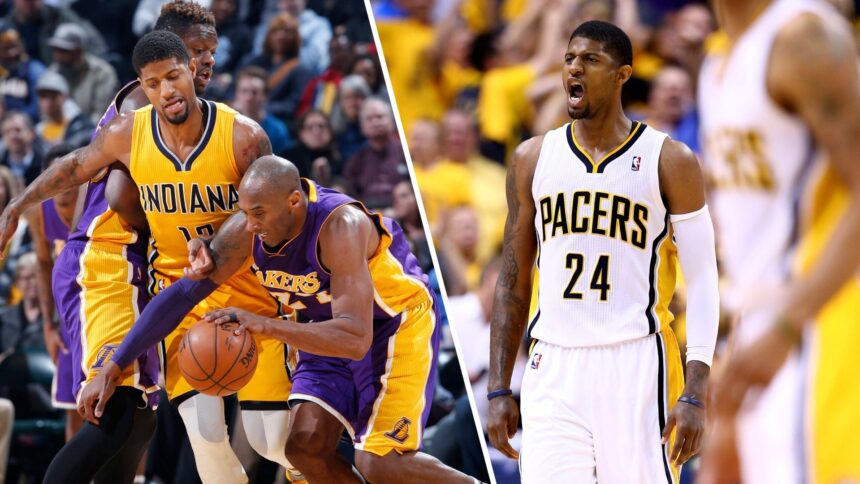 Playing Kobe Bryant in his final NBA season will lead to Paul George saying, "I'm with him tonight."