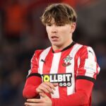 Tyler Dibling of Southampton looks on during the Premier League match between Southampton FC and Brentford