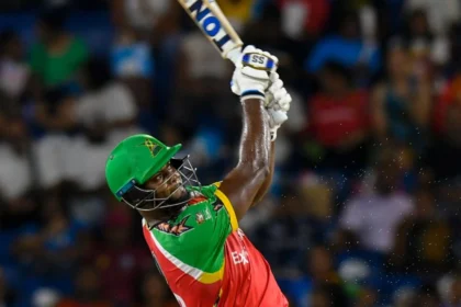 Watch Romario Shepherd Defies Logic Belts 22 Runs Off A Single Delivery In CPL 2025