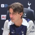 Thomas Frank speaking at his press conference