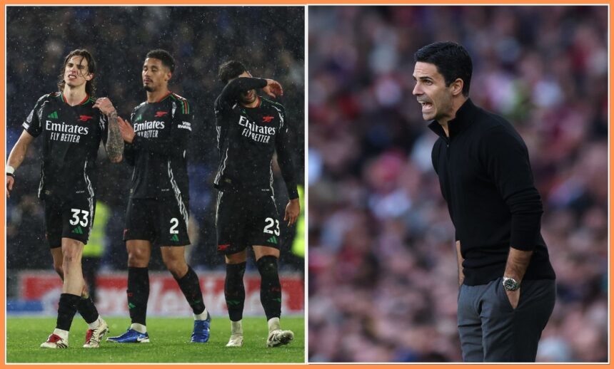 Riccardo Calafiori, William Saliba, and Mikel Arteta