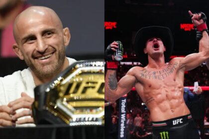 Alexander Volkanovski and Diego Lopes post-Noche UFC