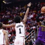 Amen Thompson says, "It's just weird..." what it would be like to face LeBron James after LeBron James idolizes him.