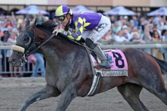 Baeza wins the Pennsylvania Derby, and Clicot pops champagne with Cochirion
