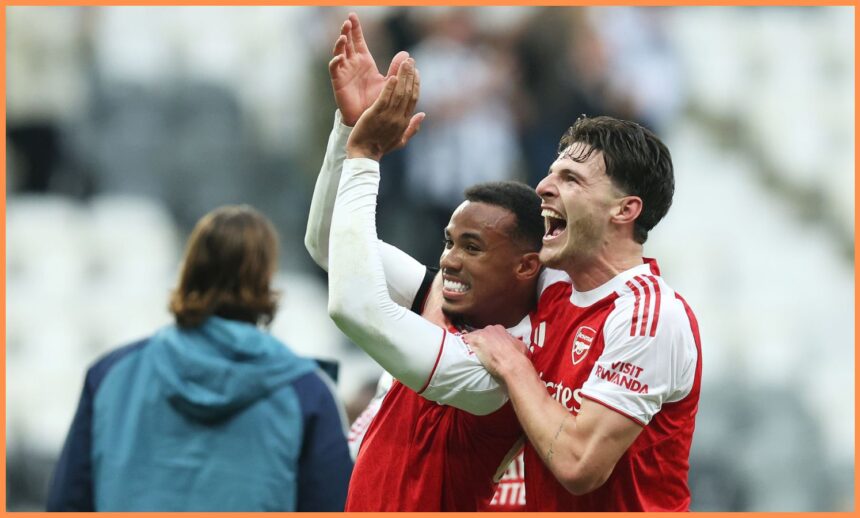 Arsenal players celebrating