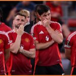 Harry Maguire and Luke Shaw react to Man United