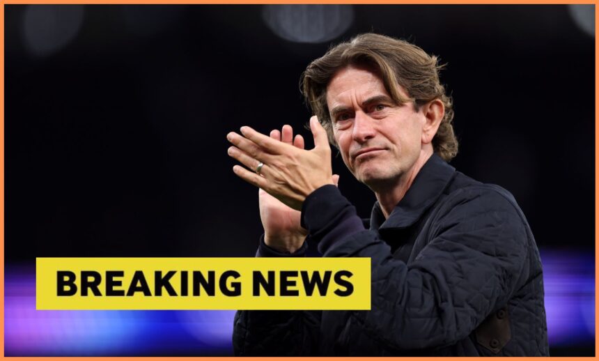 Thomas Frank applauds the Tottenham fans