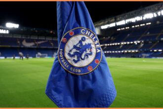 Chelsea FC logo on corner flag image