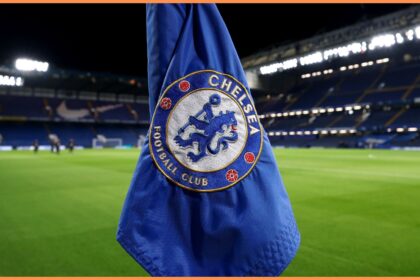 Chelsea FC logo on corner flag image